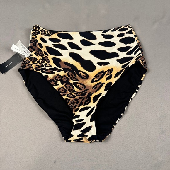 Natori Riviera High Waisted Reversible Bikini Bottom Leopard Black Medium - Picture 3 of 8
